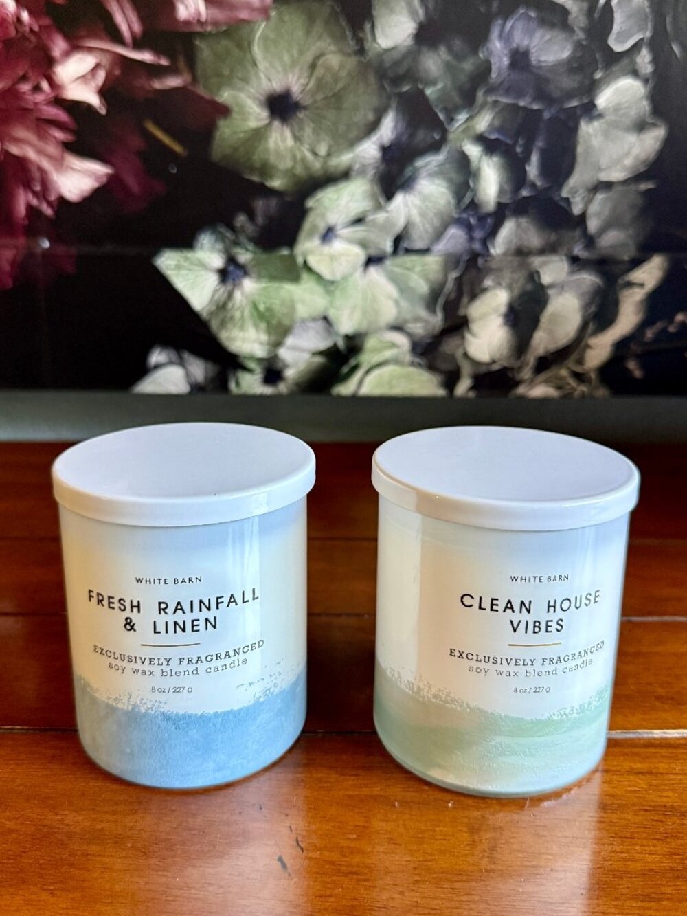 NEW 2-Pc FRESH RAINFALL & LINEN and CLEAN HOUSE VIBES Single Wick Candles BBW